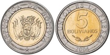 5 Bolivianos 2001-2004