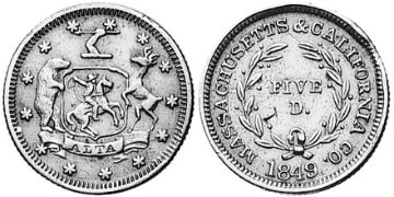5 Dollars 1849