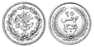 25 Piastres 1889-1890