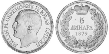 5 Dinara 1879