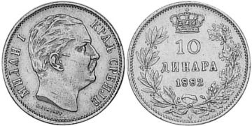 10 Dinara 1882