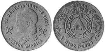 10 Pesos 1883-1889