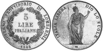 5 Lire 1848