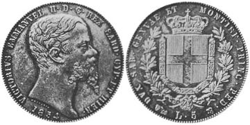 5 Lire 1850-1859