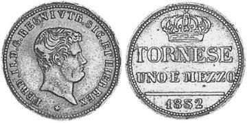 1-1/2 Tornese 1832-1840