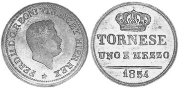 1-1/2 Tornese 1849-1854