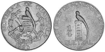 1/4 Quetzal 1925