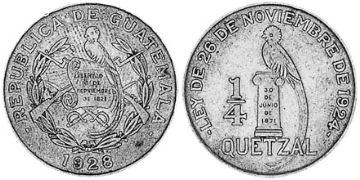 1/4 Quetzal 1926-1929