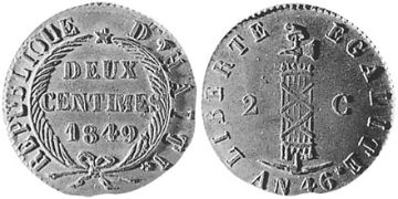 2 Centimes 1849