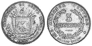 5 Centavos 1889-1892