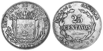 25 Centavos 1886-1887