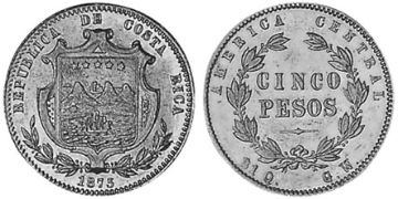 5 Pesos 1873-1875
