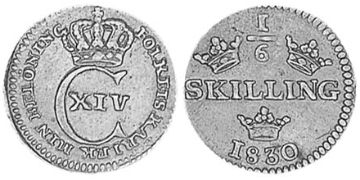1/6 Skilling 1830-1831