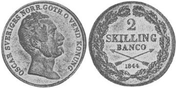2 Skilling 1844-1845