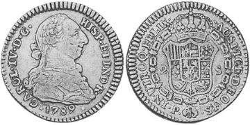 2 Escudos 1789-1791