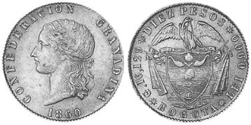 10 Pesos 1859-1861