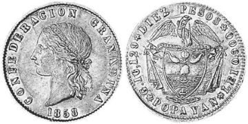 10 Pesos 1859-1862
