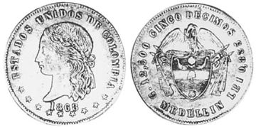 5 Decimos 1868-1869