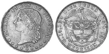 10 Pesos 1864-1871