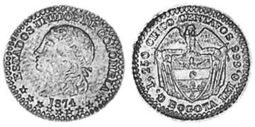5 Centavos 1872-1874