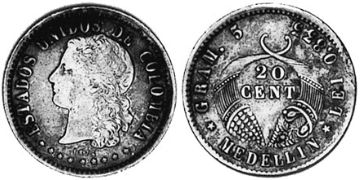 20 Centavos 1875-1876