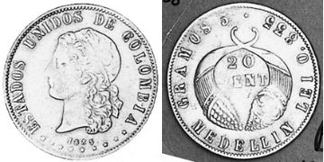 20 Centavos 1882-1885