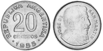 20 Centavos 1954-1956