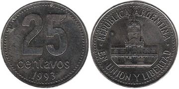 25 Centavos 1993-2009