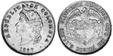 50 Centavos 1887-1888