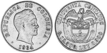 50 Centavos 1916-1934