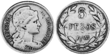 5 Pesos 1907-1914
