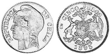 5 Pesos 1895-1896