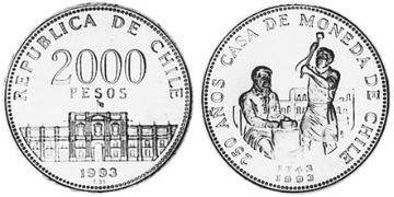 2000 Pesos 1993