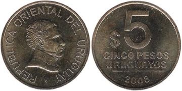 5 Pesos Uruguayos 2005-2008