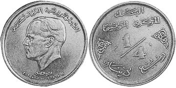 1/4 Dinar 1959