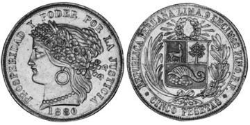 5 Pesetas 1880