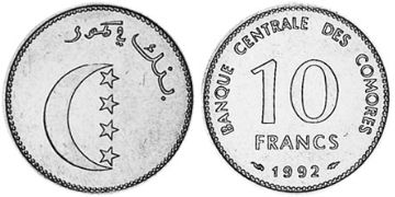 10 Franků 1992