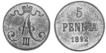 5 Pennia 1888-1892