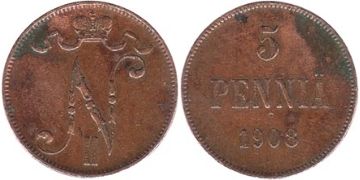 5 Pennia 1896-1917