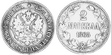 2 Markkaa 1865-1870