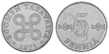 5 Pennia 1963-1977