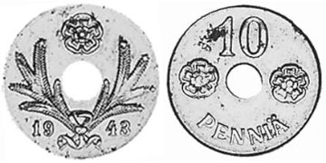 10 Pennia 1943-1945