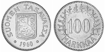 100 Markkaa 1956-1960
