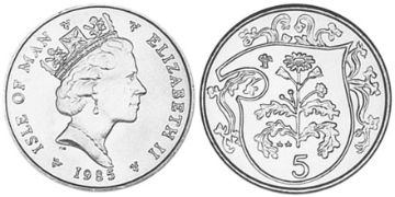5 Pence 1985-1987