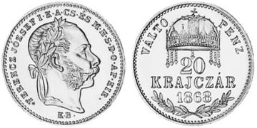 20 Krajczar 1868