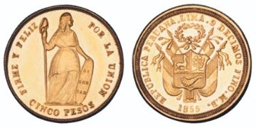 5 Pesos 1855