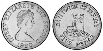 5 Pence 1990-1997