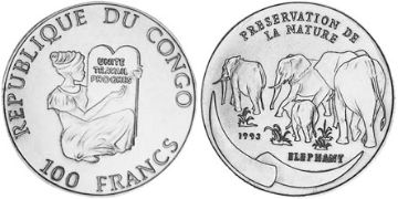 100 Franků 1993