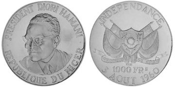 1000 Francs 1960
