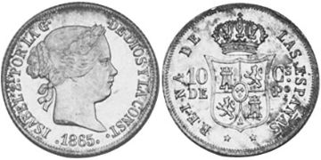 10 Centimos 1864-1868